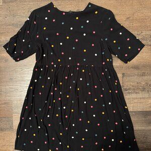 ASOS Women's black dress with multicolored polka dots 10